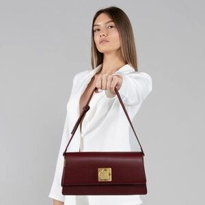 ARCADIA FLAVIA Italian made in Italy Burgundy Leather Handbag